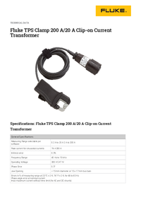 Thumbnail of document Data Sheet - TPS CLAMP Clip-on Current Transformer